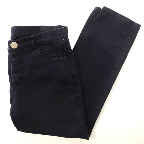 UMA Black High Rise S Black Straight Ankle Length Button Front Jeans - Picture 1 of 6